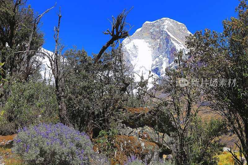 hus球山——秘鲁安第斯山脉的Cordillera布兰卡——Huaraz, Ancash，秘鲁